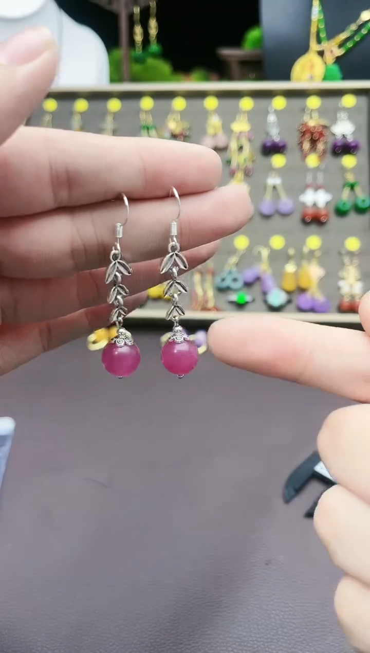 【闪购商品】玛瑙/玉髓耳钉银S925镶嵌431000