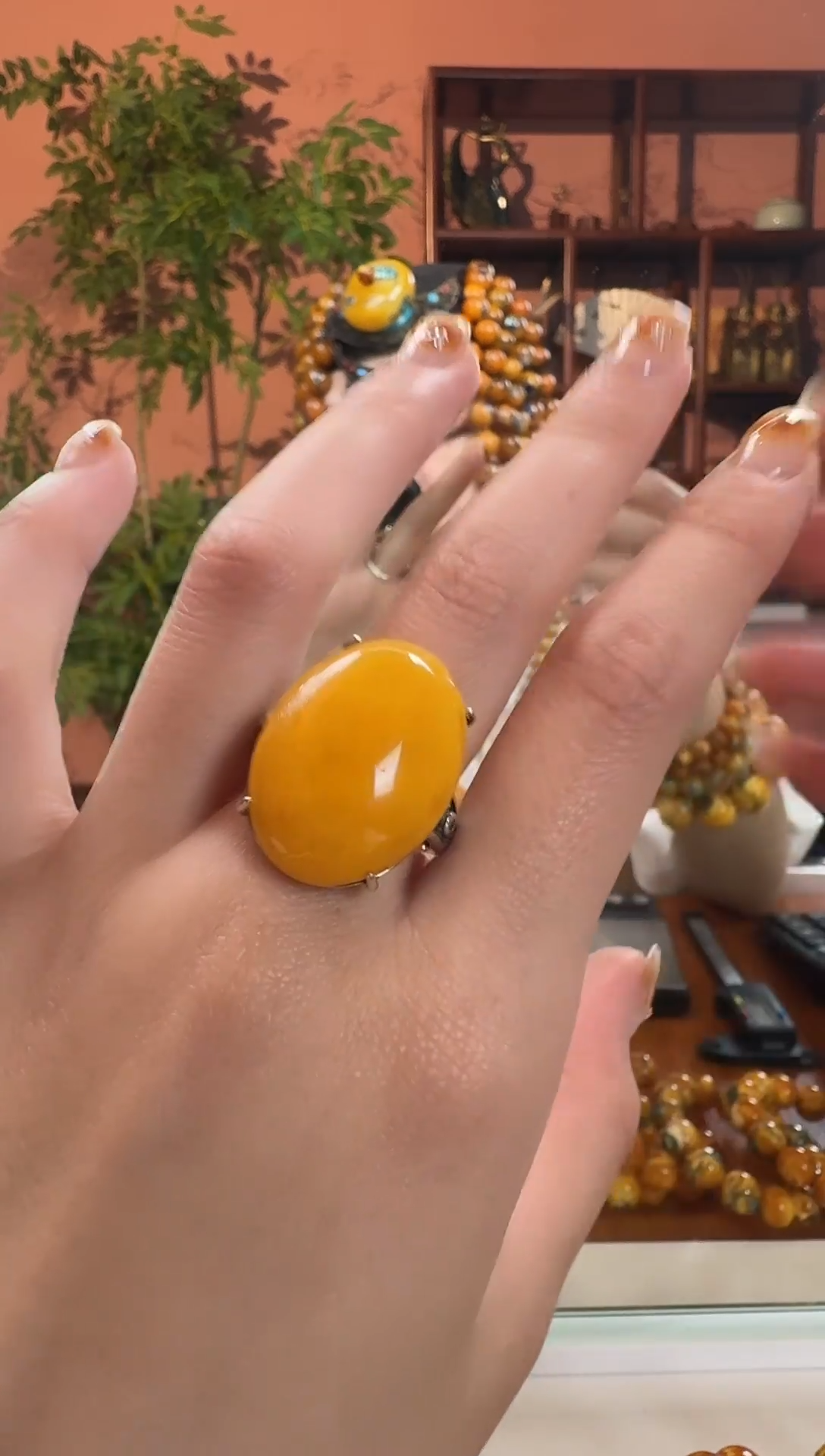 银S925镶嵌颈饰蜜蜡9150天然蜜蜡珠宝奇石假一罚十