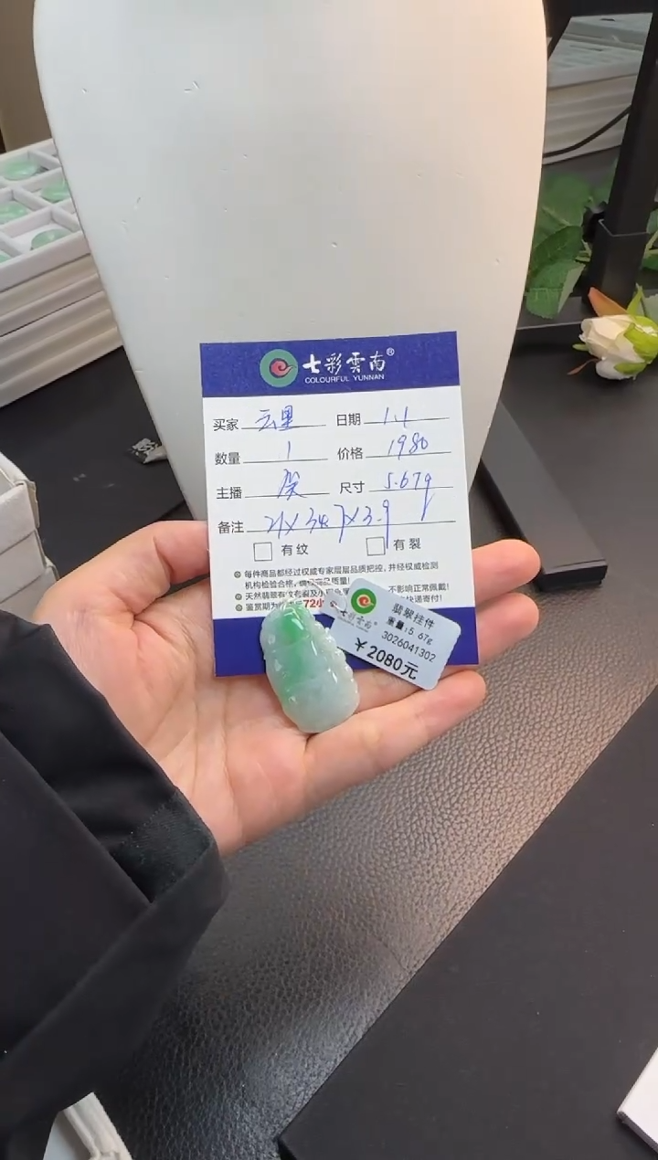 颈饰未镶嵌翡翠云*竹节