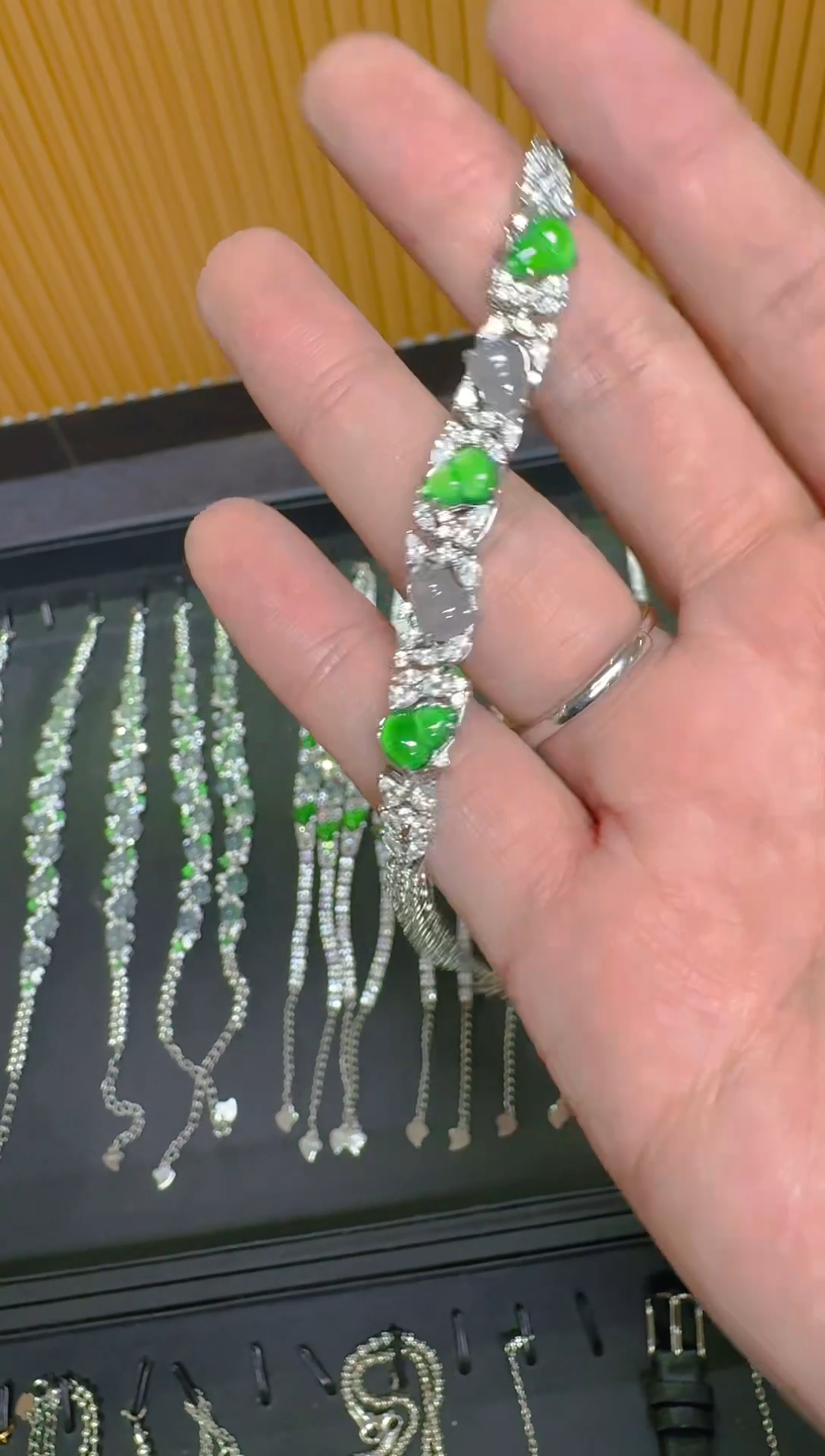 【闪购商品】翡翠手链银S925镶嵌天然A货翡翠