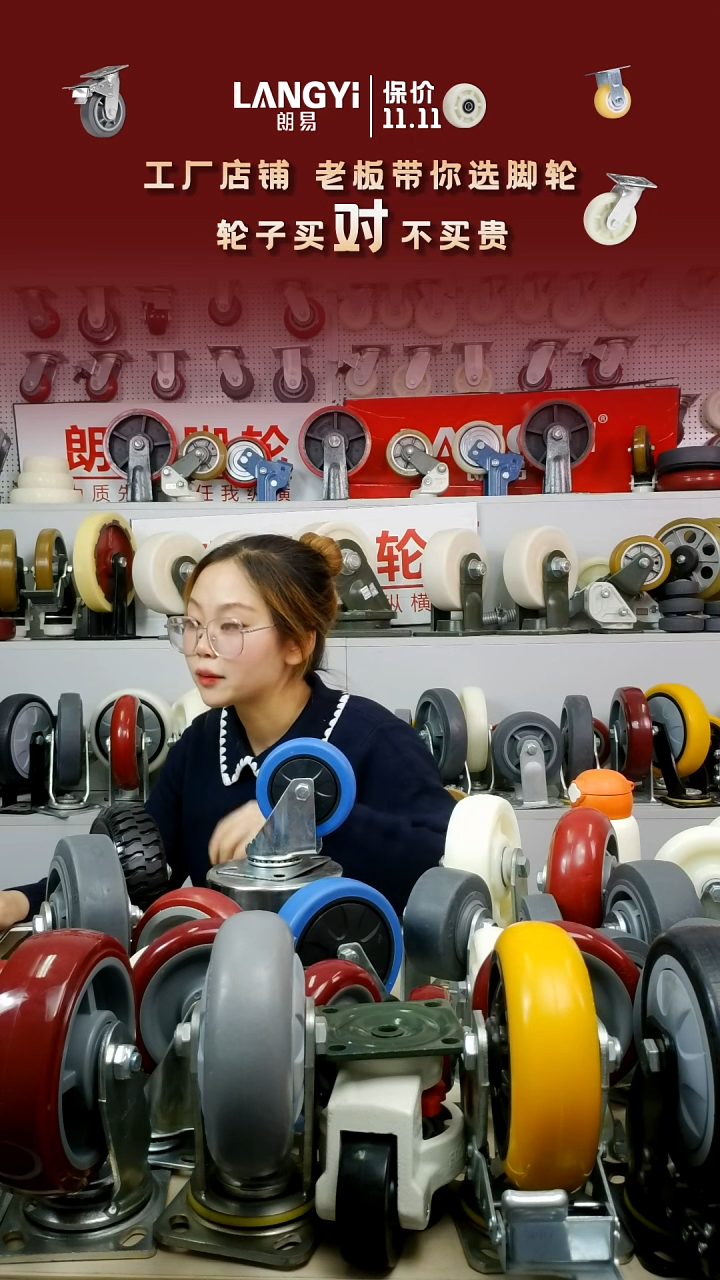 4寸中型蓝轮2定2转