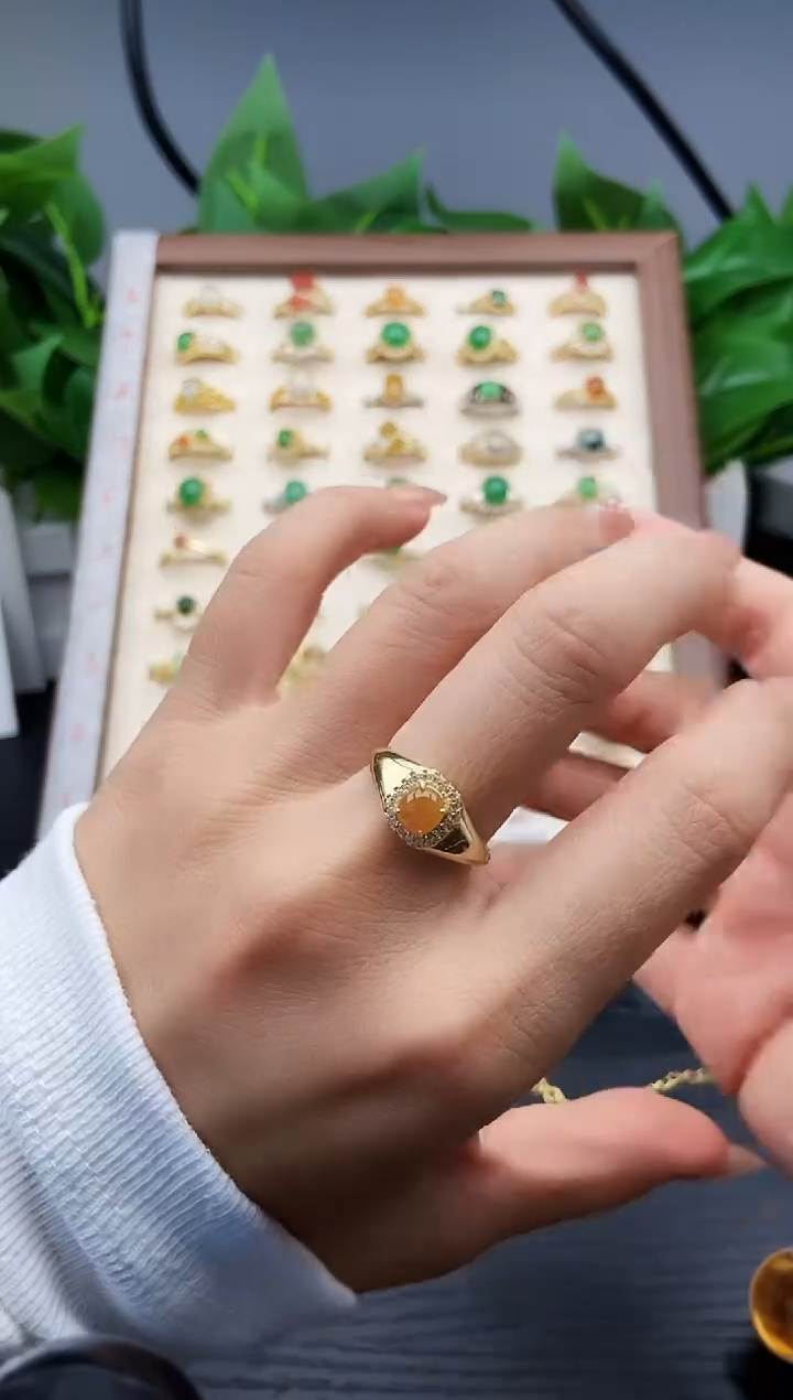 银S925镶嵌戒指翡翠12