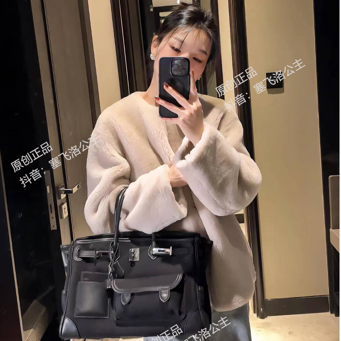 【塞飞洛】春夏百搭大容量男女同款帆布牛皮手提包 1NB700