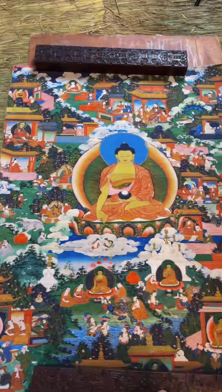 装裱画精品手绘唐卡链接--A176