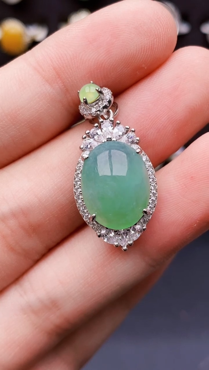 银S925镶嵌戒指翡翠3218