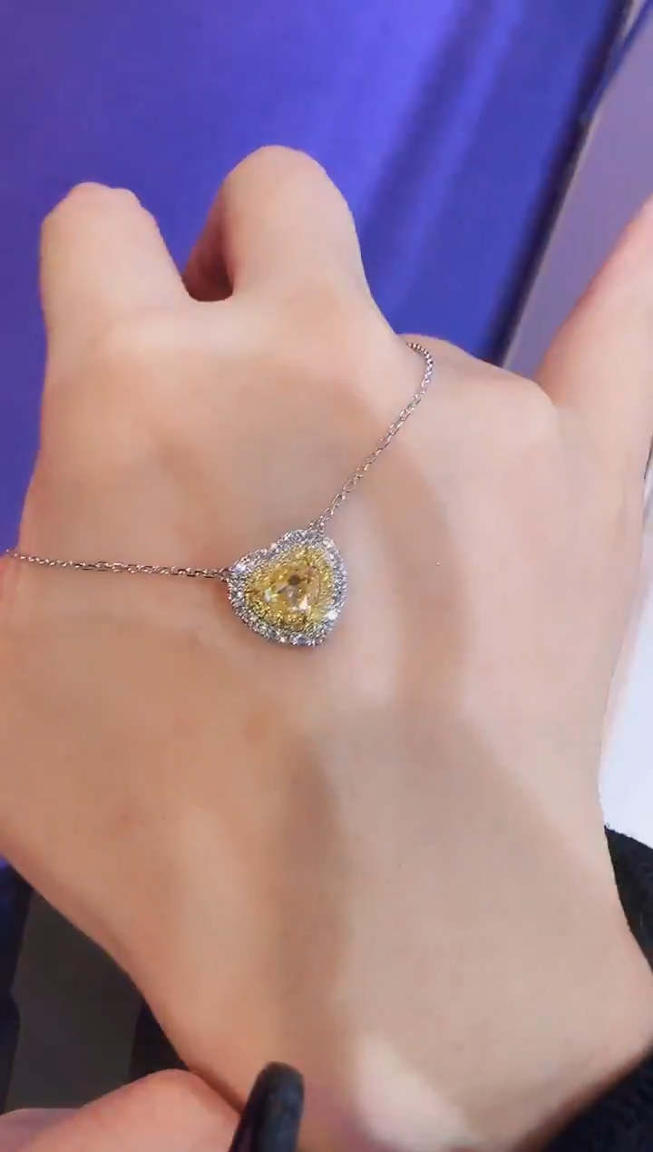 【闪购商品】钻石套链18K金镶嵌精选Y-1克拉爱心套链
