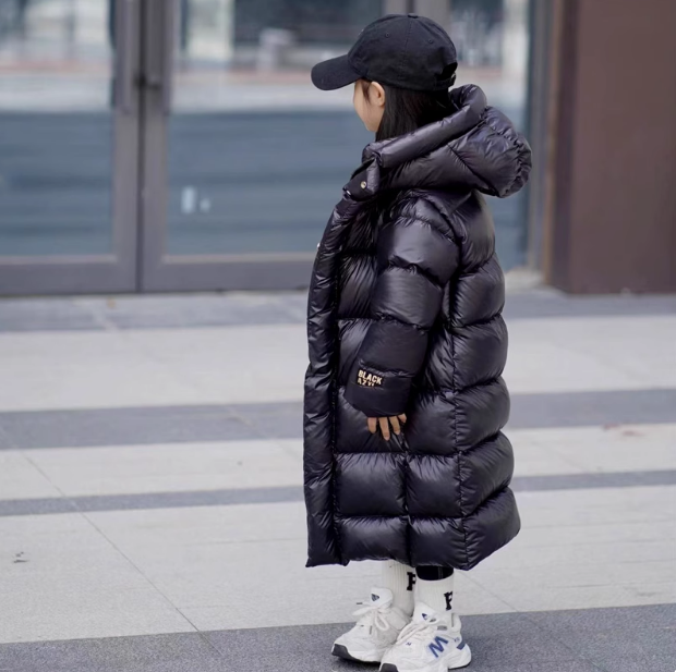 儿童羽绒服免洗2025新款男童女童宝宝中长款加厚黑金羽绒服儿童