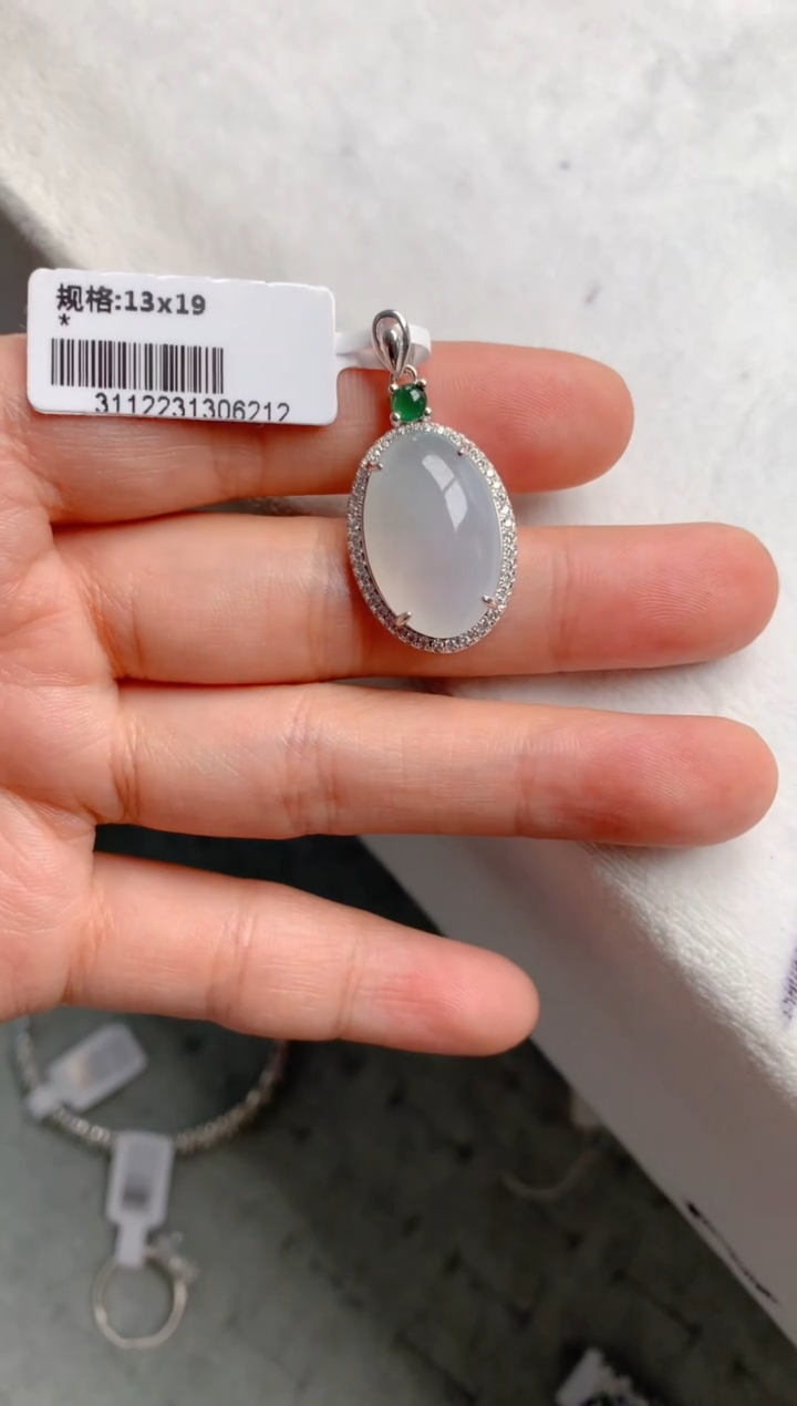 【闪购商品】翡翠银S925镶嵌吊坠(不含链)1号