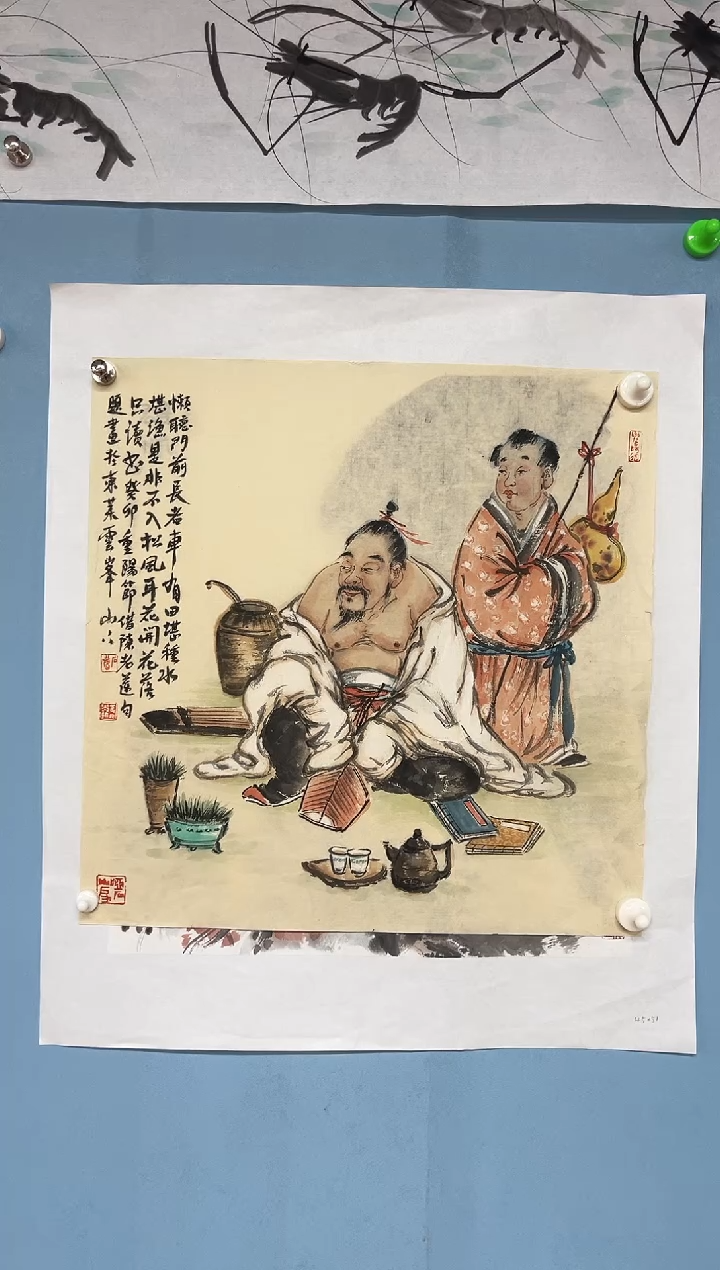 国画石僧人物画老头