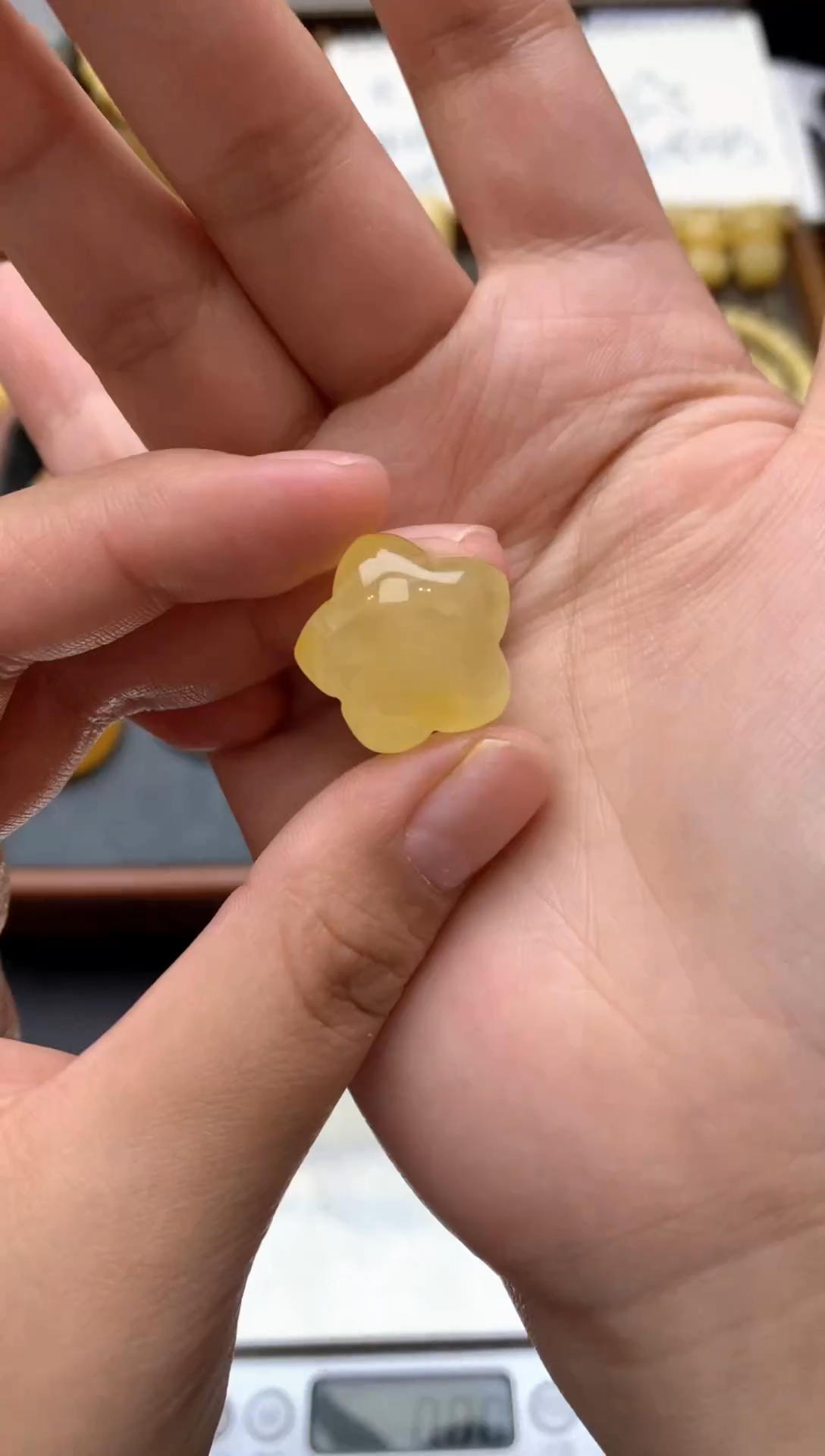 【闪购商品】琥珀珠宝奇石未镶嵌096琥珀蜜蜡花粉小坑