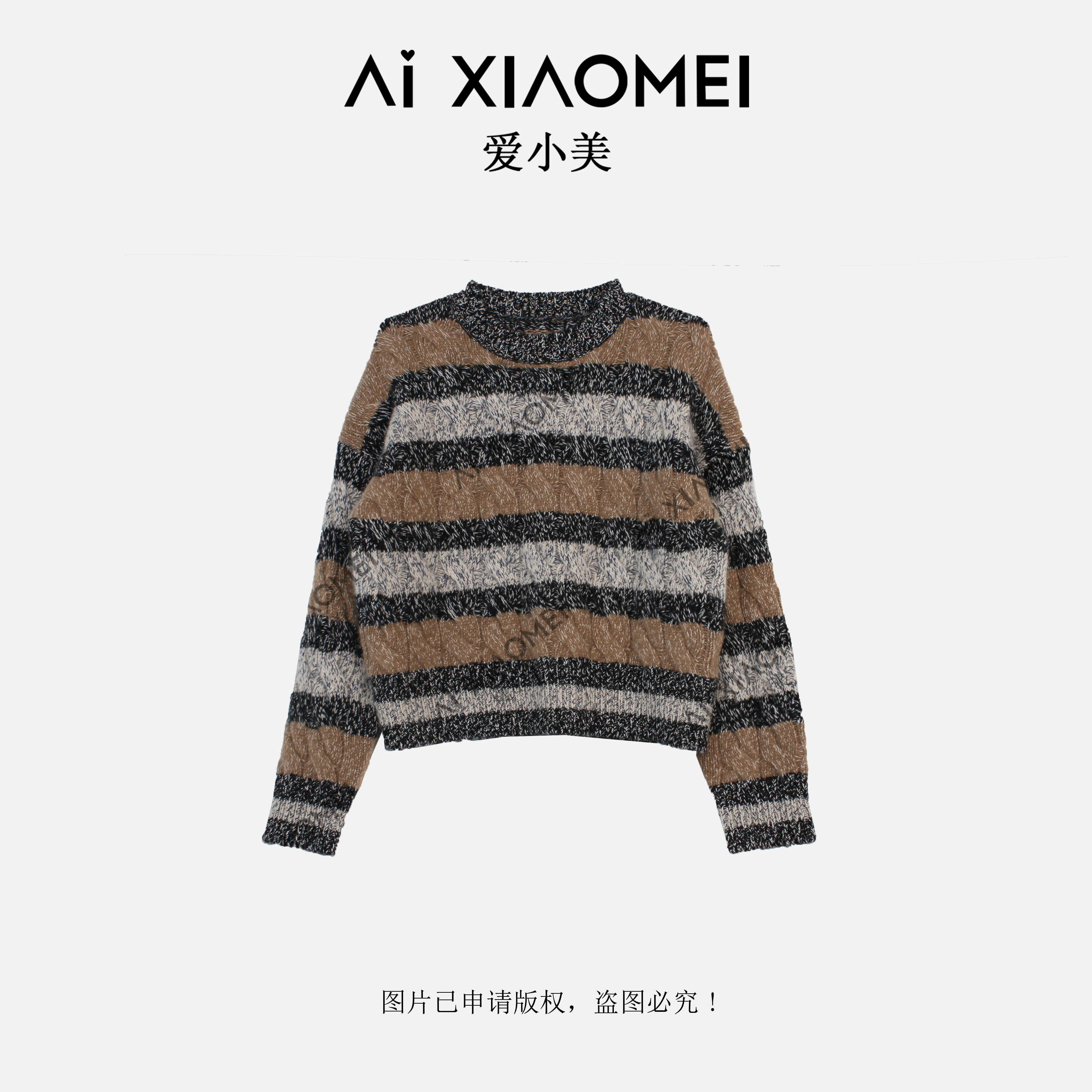 Aixiaomei/爱小美宽松秋冬半高领100山羊绒针织YR08-1199
