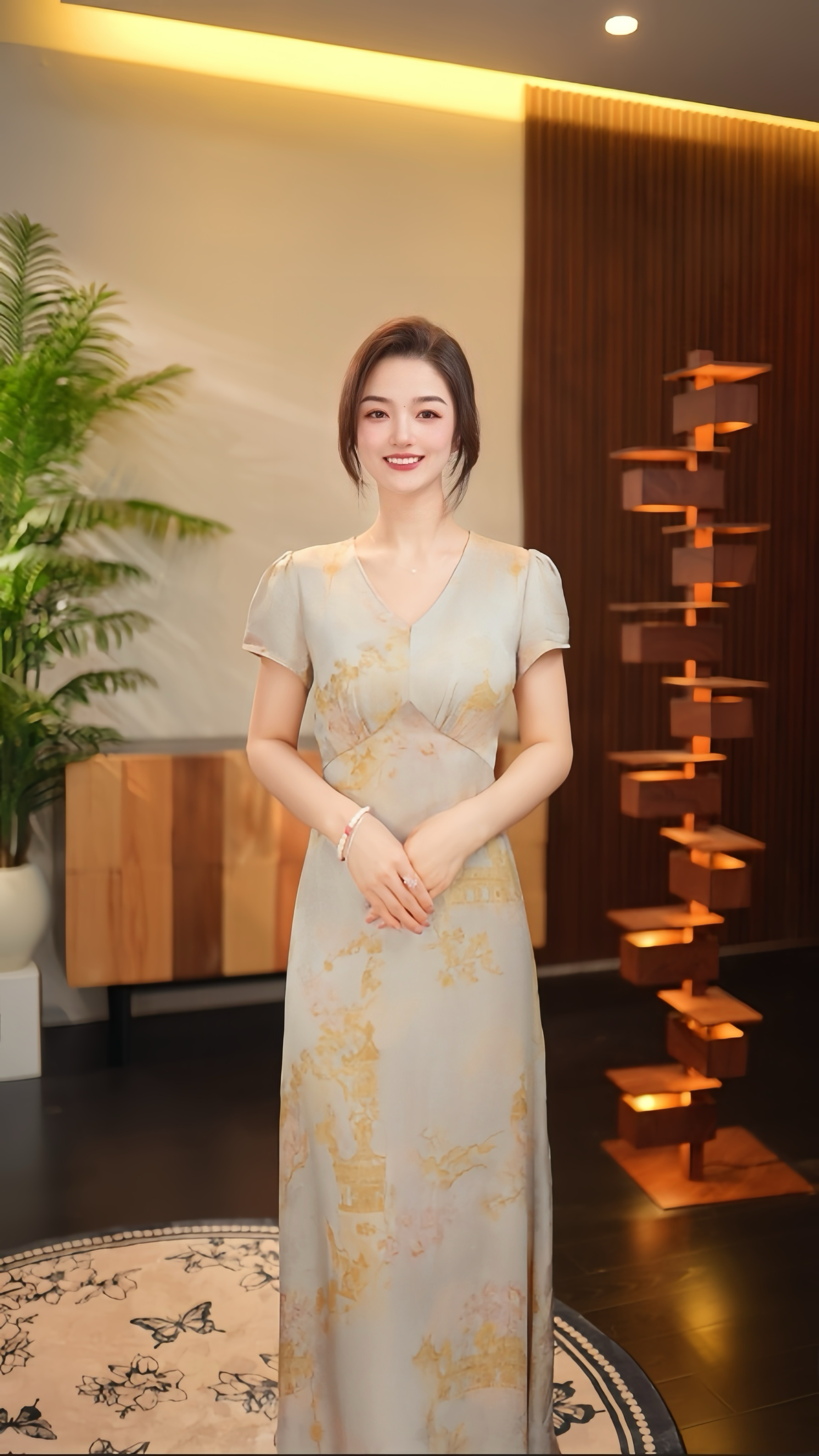 【红云纱】洋洋 G457夏季缤纷年华法式优雅气质印花连衣裙禁机洗ZCF