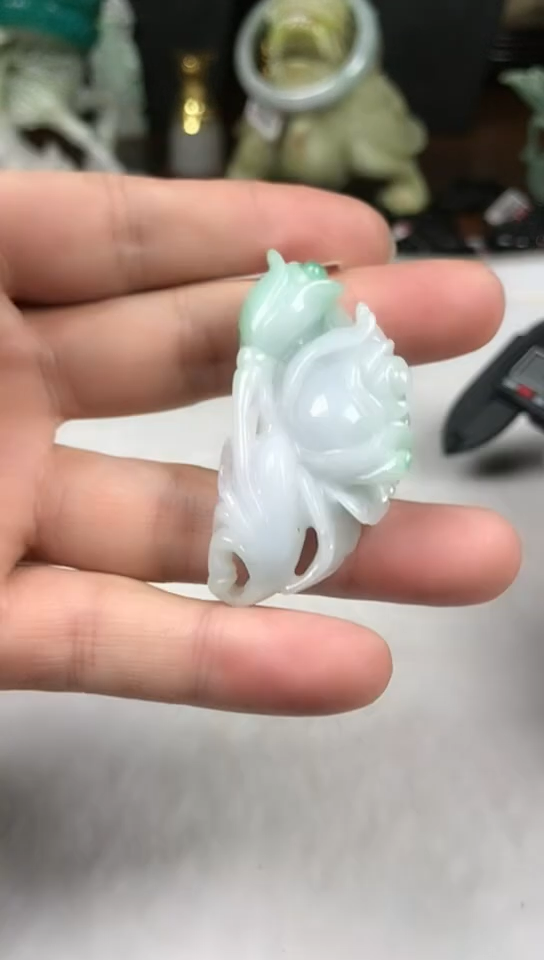 未镶嵌挂件翡翠花开富贵