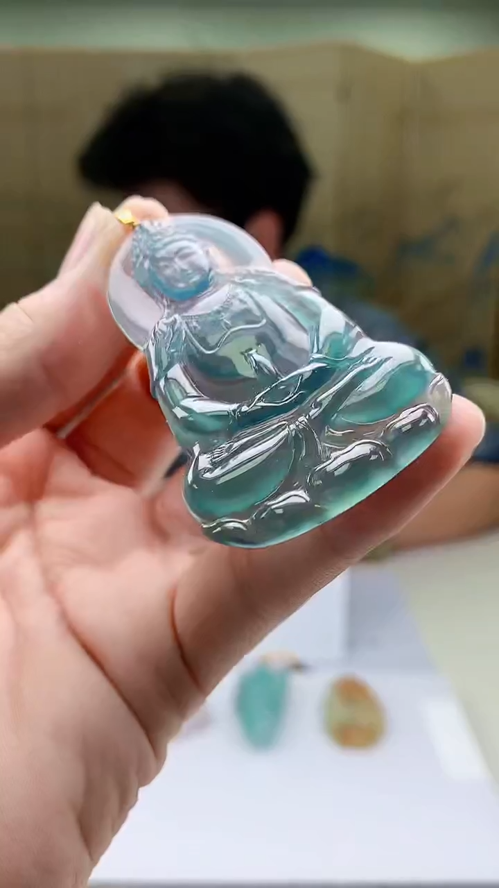 【闪购商品】定制翡翠未镶嵌4688bb-毛货挂件