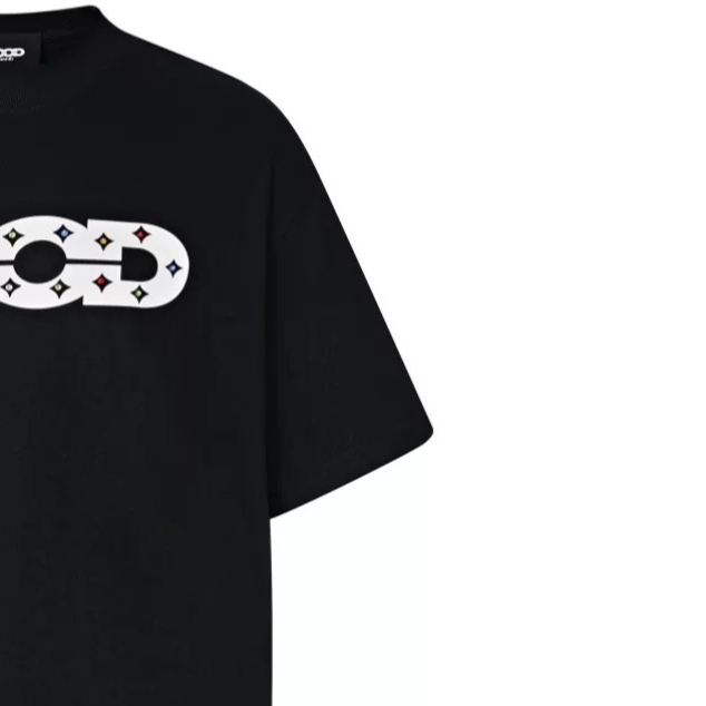 GB-GOODBRAND 24S/S Diamonds 镂空LOGO贴钻T恤 黑色