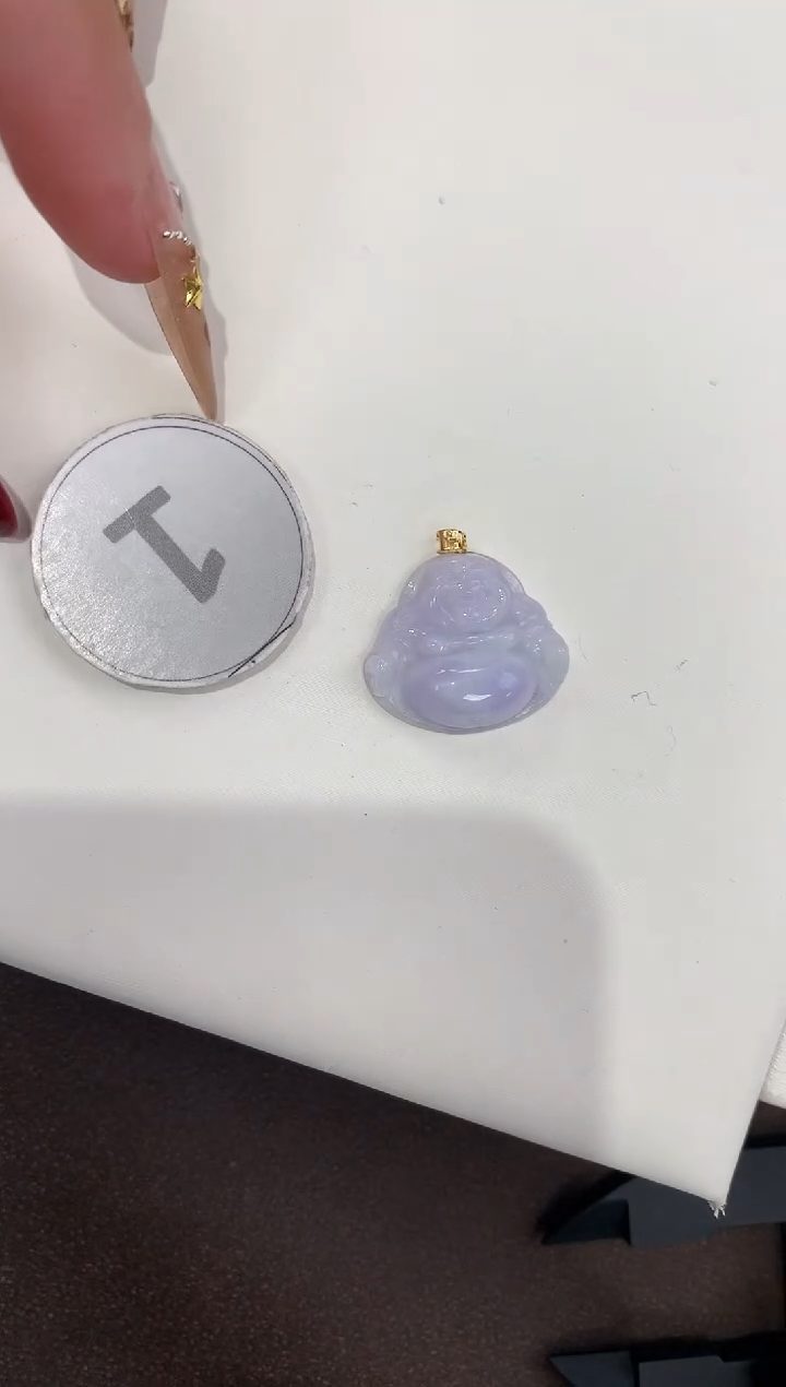 颈饰18K金镶嵌翡翠天然缅甸a货翡翠
