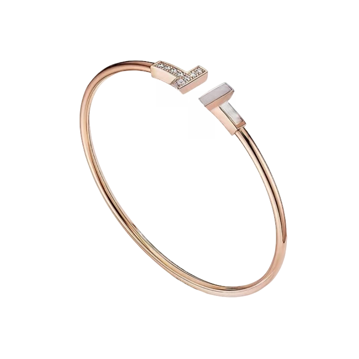 合金手镯 手镯 精工CNC双T手镯高定系列百搭时尚气质简约