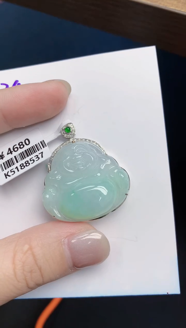 【闪购商品】翡翠颈饰18K金镶嵌天然翡翠A货