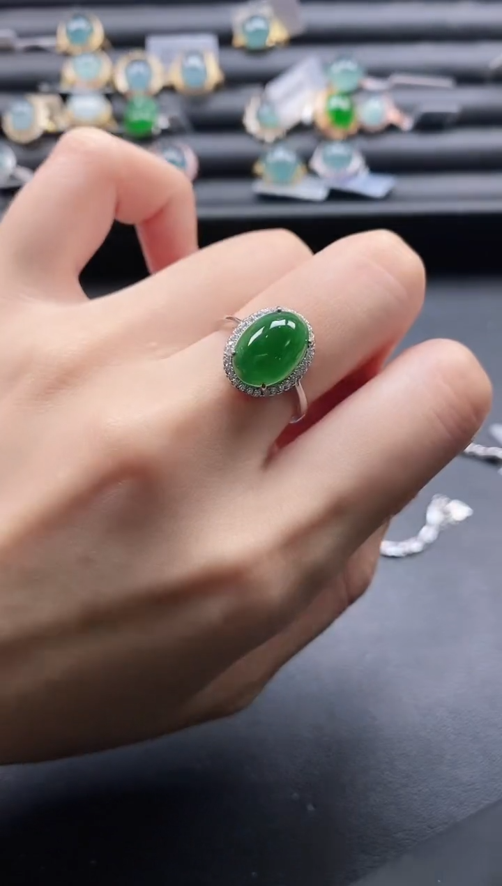 【闪购商品】翡翠戒指银S925镶嵌1111