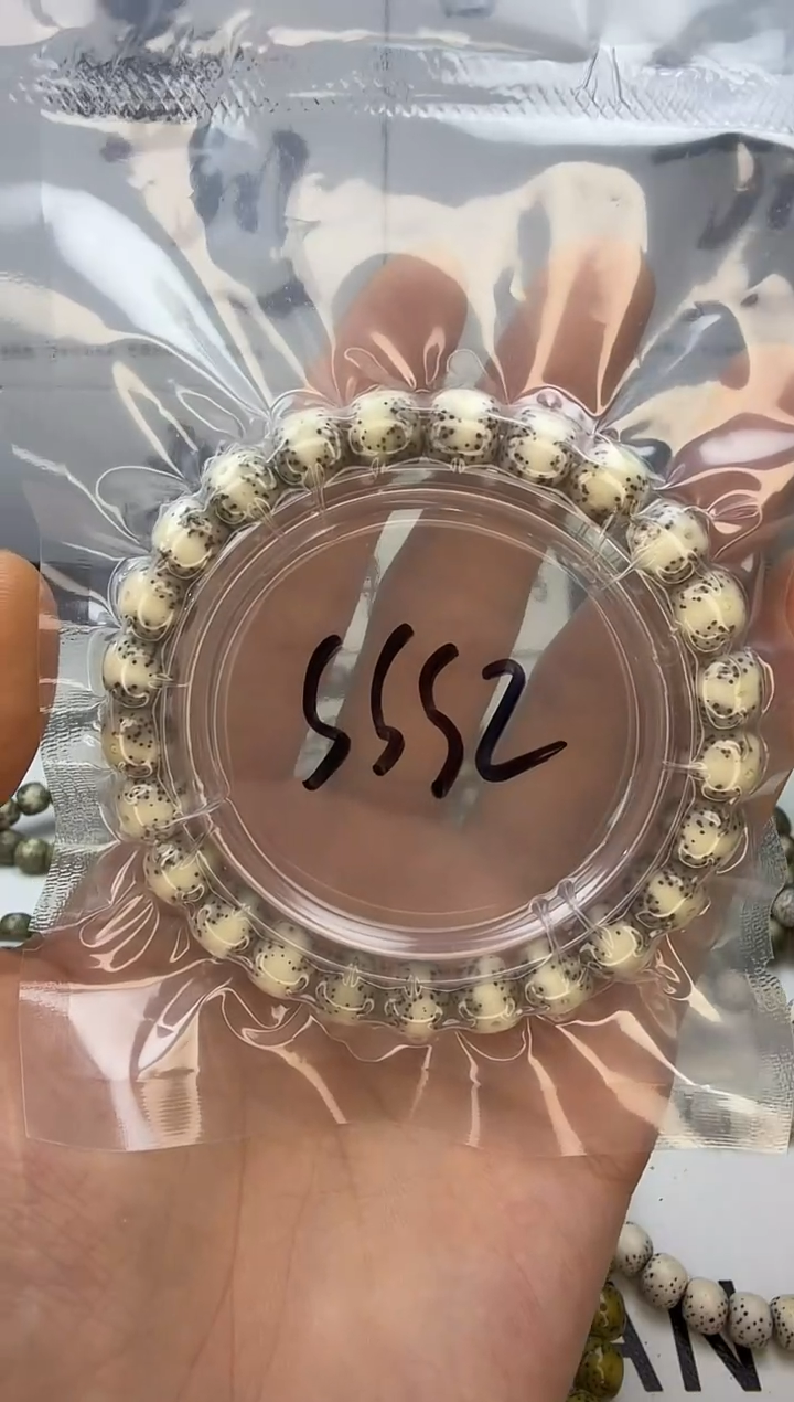 手串星月菩提9/8 骨瓷白 正月大眼 同枝果 小高货