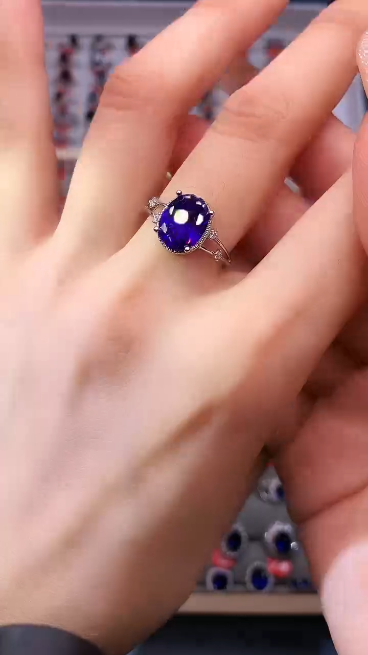 【闪购商品】紫晶戒指银S925镶嵌111111