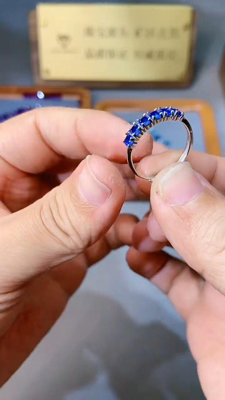 【闪购商品】蓝宝石戒指银S925镶嵌354