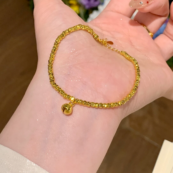 铜合金手链 超闪蹦迪铃铛小圆珠手链女士爆款ins高级感转运珠手环