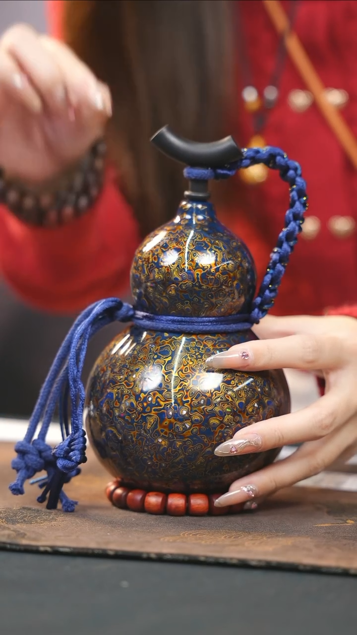 【闪购商品】WB140漆艺酒葫芦不包手串及旋转底座