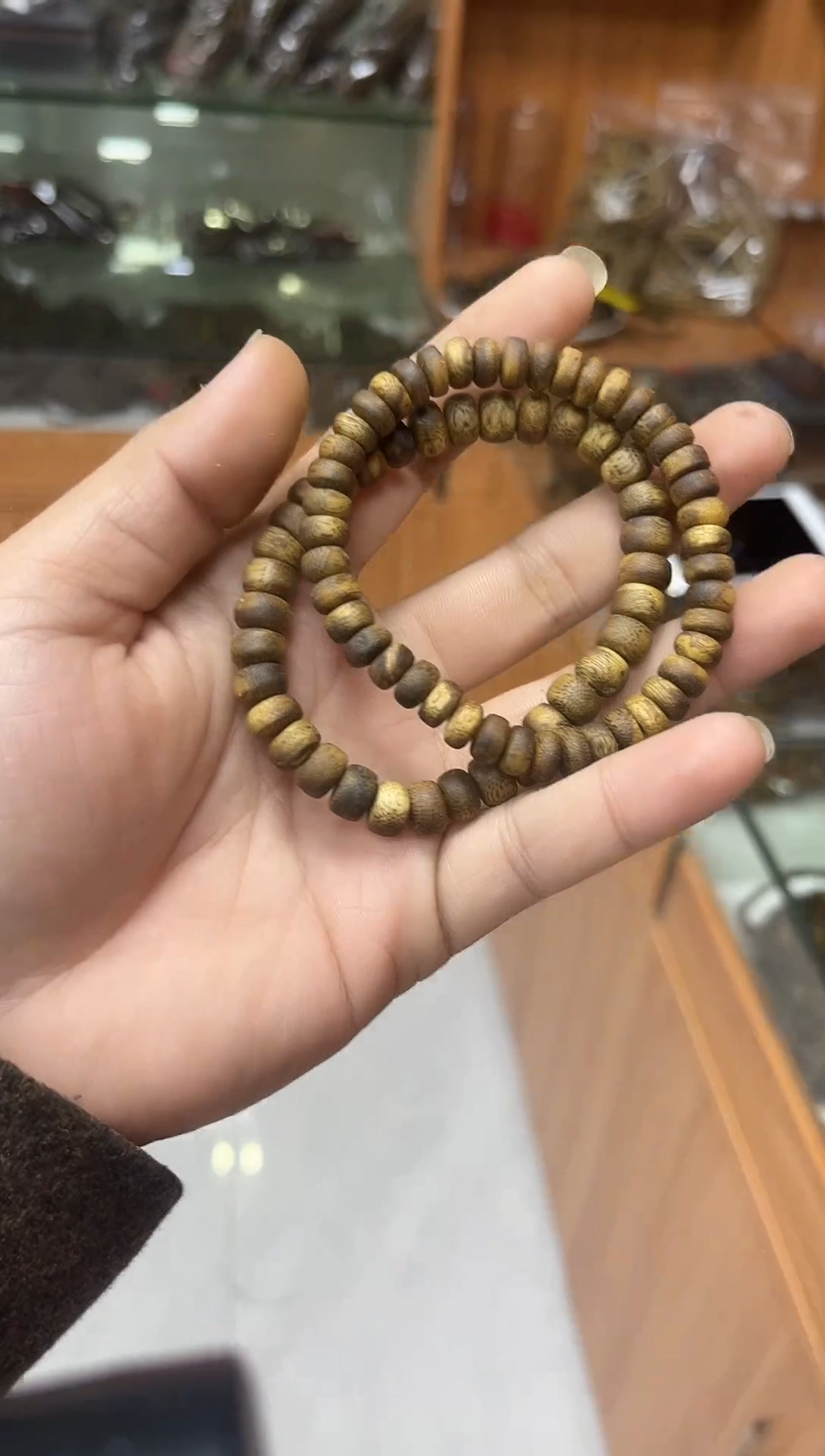 【闪购商品】沉香沉香木制品油叶子奇楠算盘珠单圈卡8多样性发一