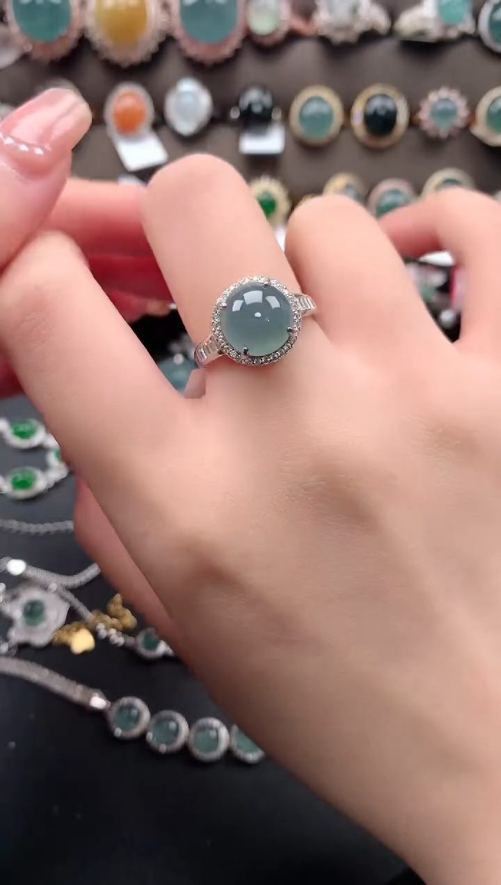 【闪购商品】翡翠戒指银S925镶嵌52141