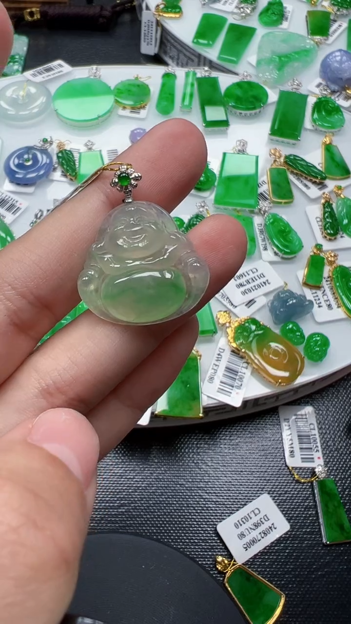 【闪购商品】翡翠挂件18K金镶嵌我