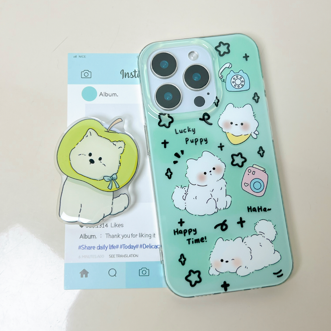 IMD手机壳可爱薄荷绿小白猫适用苹果16iPhone15华为小米oppovivo