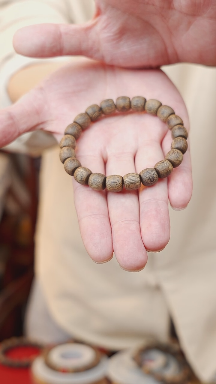 【闪购商品】沉香手串海南尖峰岭正宗天然野虫漏卡9鼓珠单圈手串