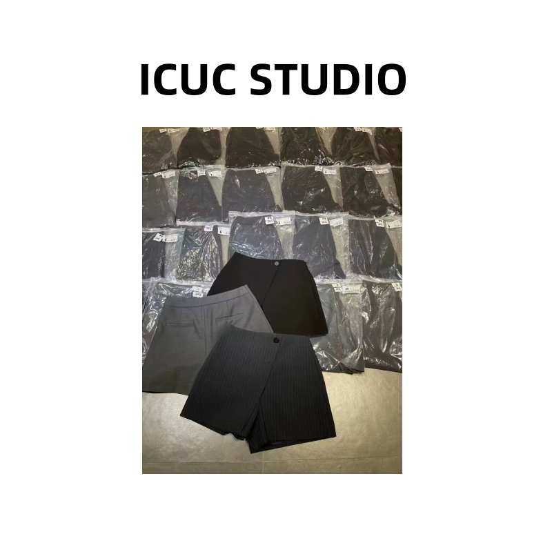 ICUC STUDIO-【南油一粒扣显瘦西装短裤】夏季显瘦百搭短裤5863