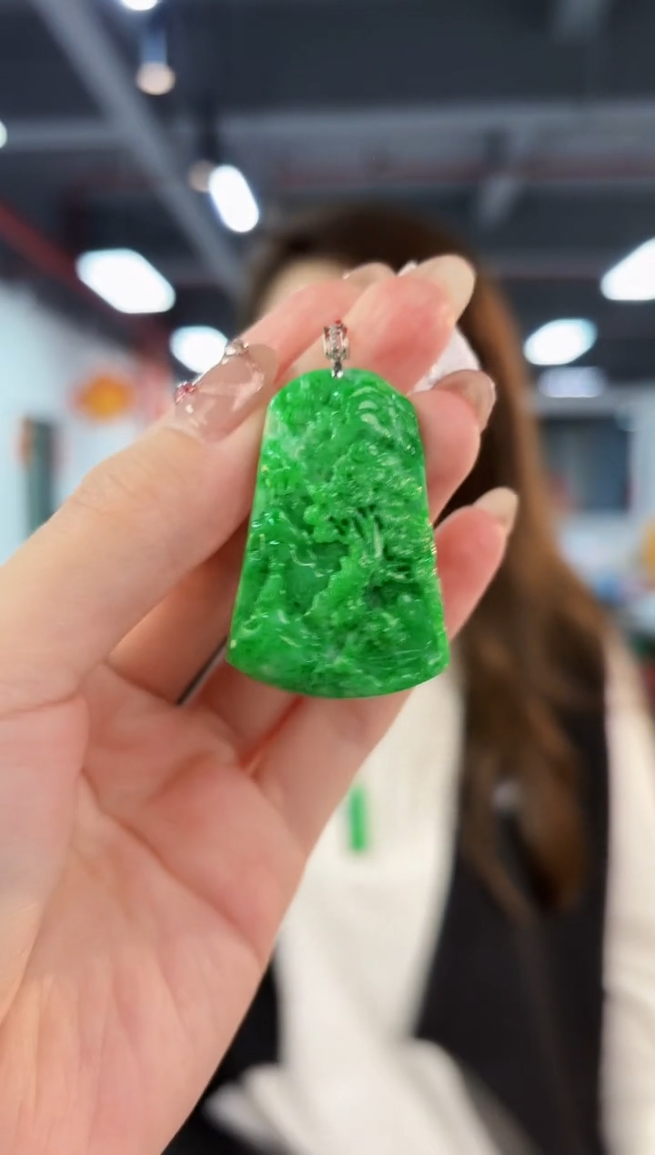 【闪购商品】翡翠颈饰18K金镶嵌缅料A货/支持复检/一件