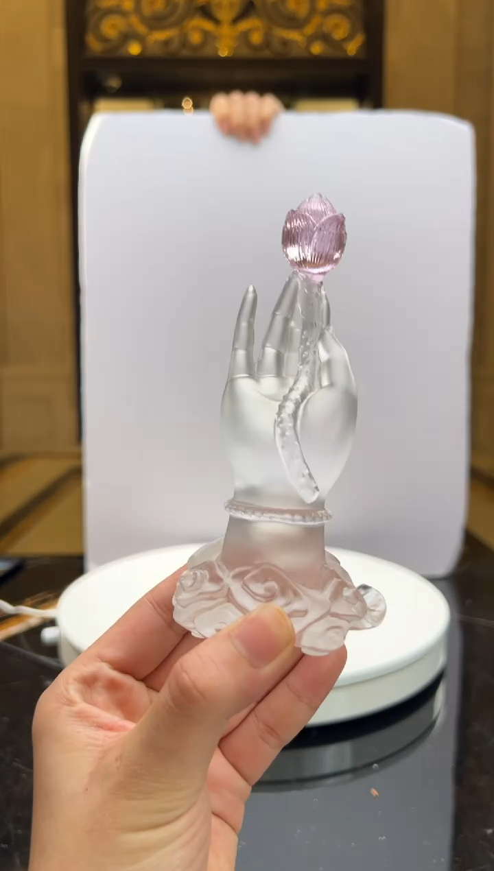 【闪购商品】摆件FML035佛手拈花水晶琉璃摆件