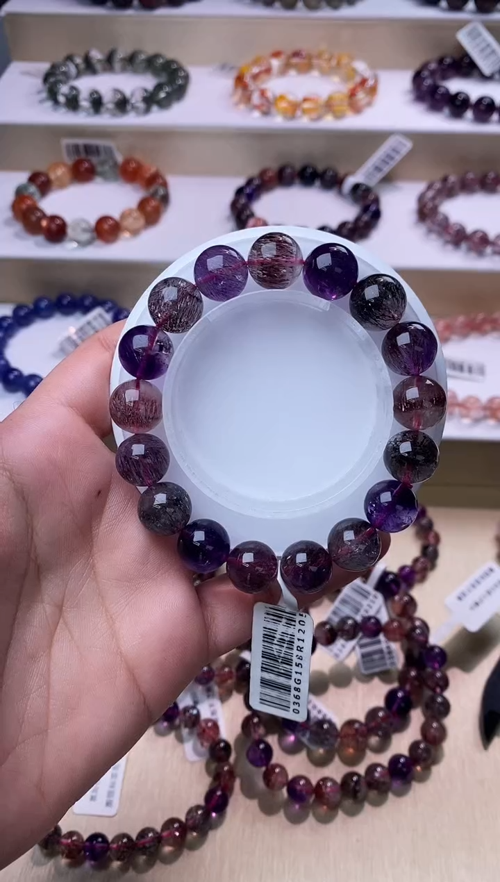 【闪购商品】水晶手链未镶嵌黑加仑超七单圈12m+