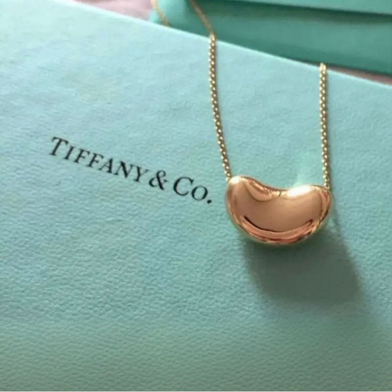 99新 Tiffany & Co./蒂芙尼 18K玫瑰金豆豆蚕豆项链 /首饰