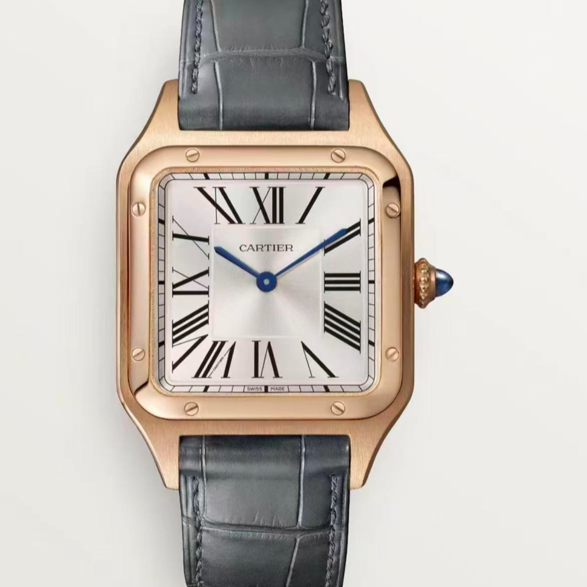 99新 Cartier/卡地亚 桑托斯 WGSA0021 43×31玫瑰金石英男款 23年