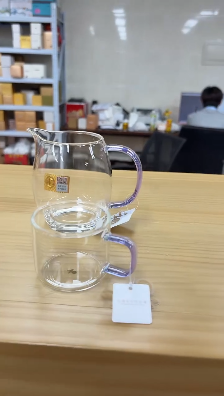 禾器澄然茶海浅紫色+禾器清禾杯一个装