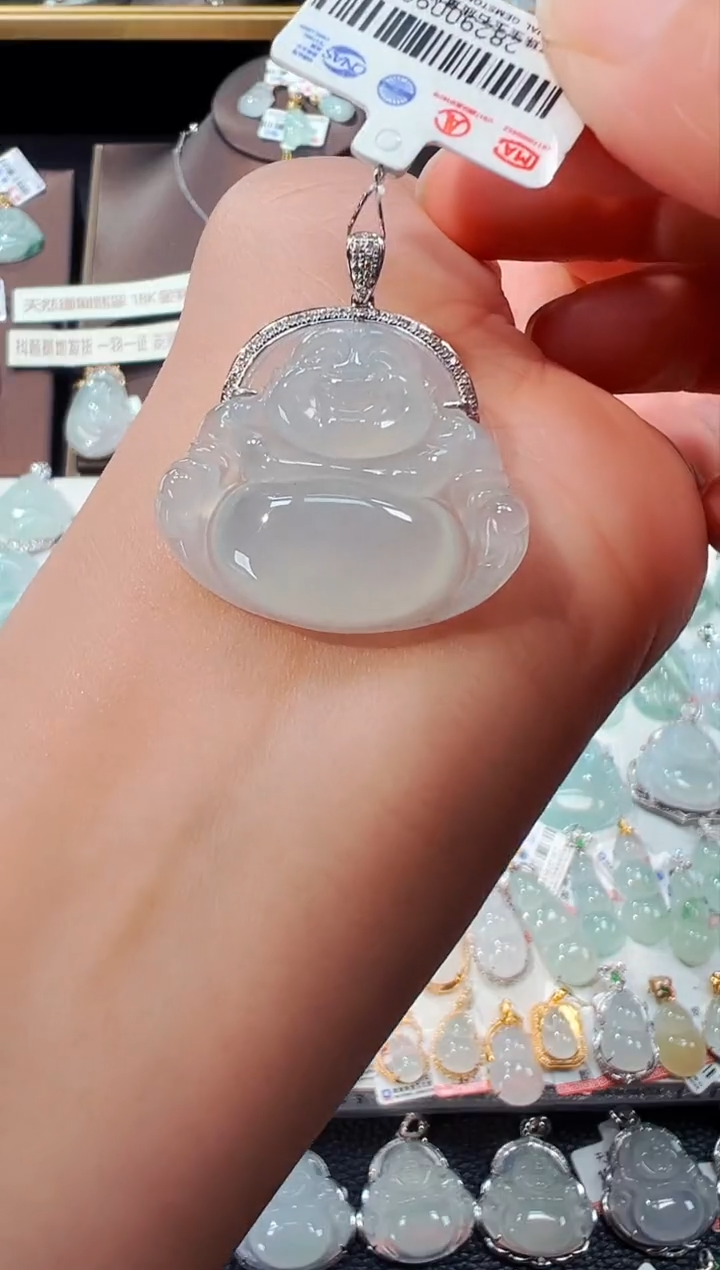 【闪购商品】翡翠吊坠(不含链)18K金镶嵌佛公吊坠903