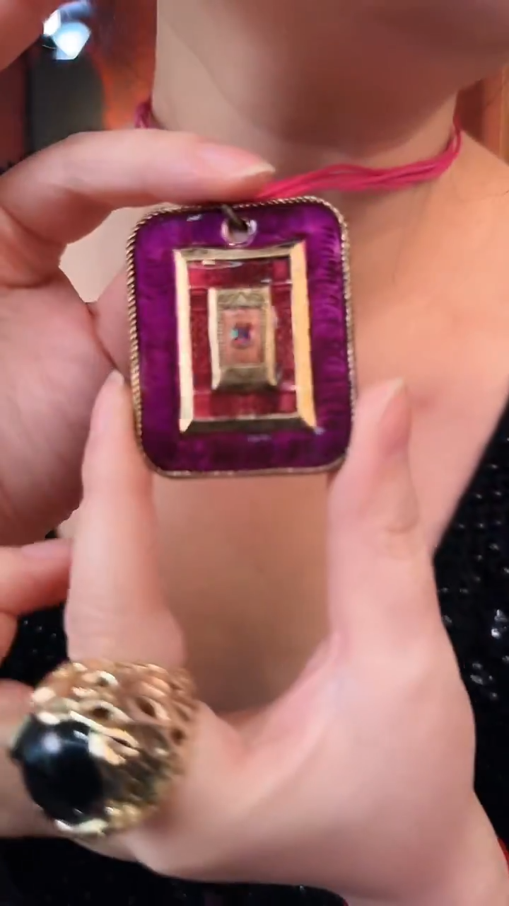 合金无合金无孤品不折腾系列玫红色珐琅项链