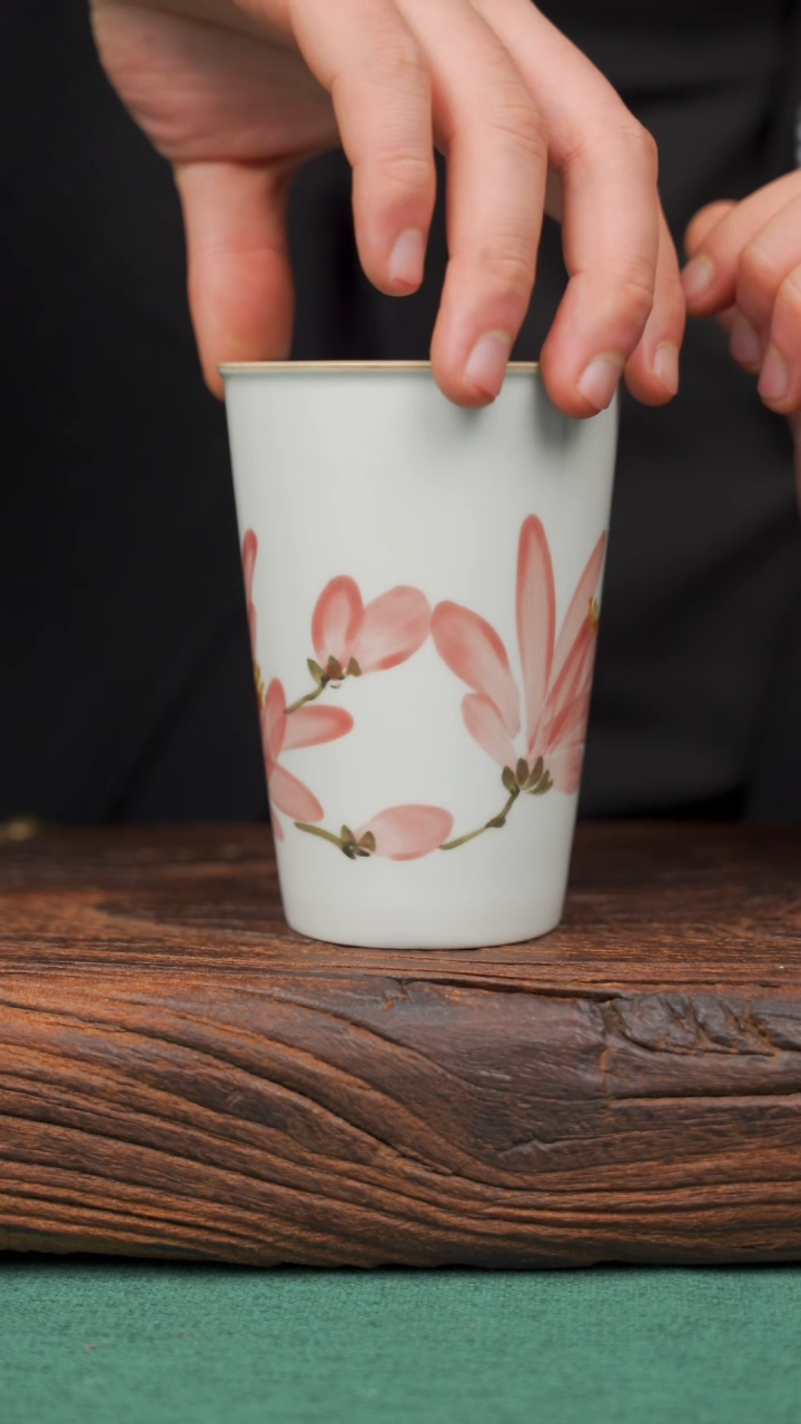 【闪购商品】瓷片92寻一缕瓷香杯釉下手工手绘瓷器