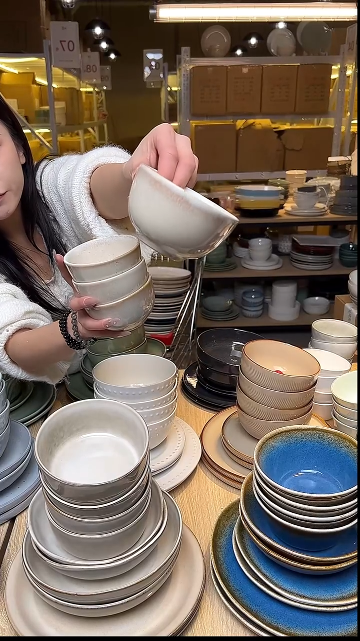 瓷188外贸尾货窑变釉下彩默外微瑕（4件套）