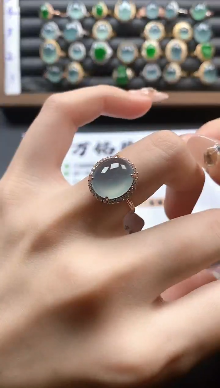 银S925镶嵌戒指翡翠51511
