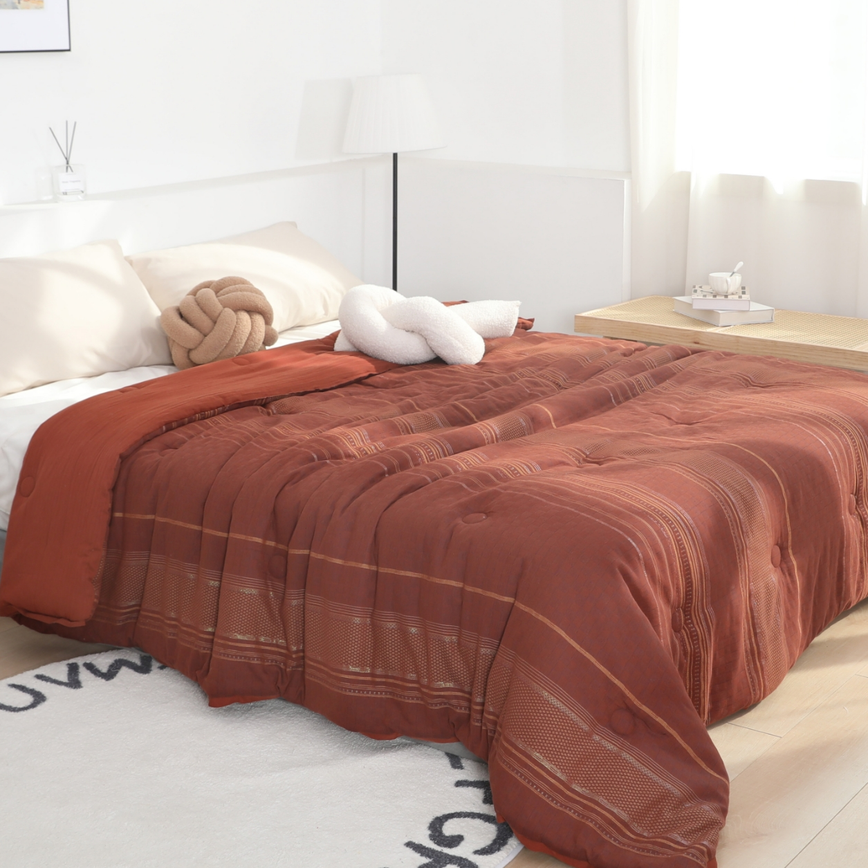 XDONGY（冬云家纺）230*250金丝格子 火山岩纤维冬被