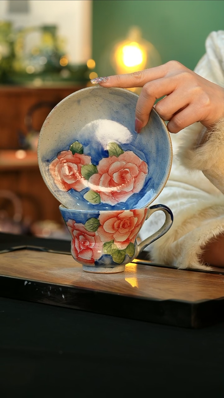 【闪购商品】杯手绘心瓷陶瓷浮力