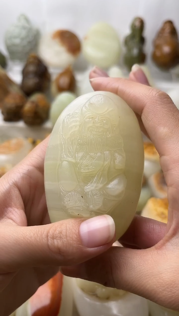 石材古青石棉纹正常不退换寿星