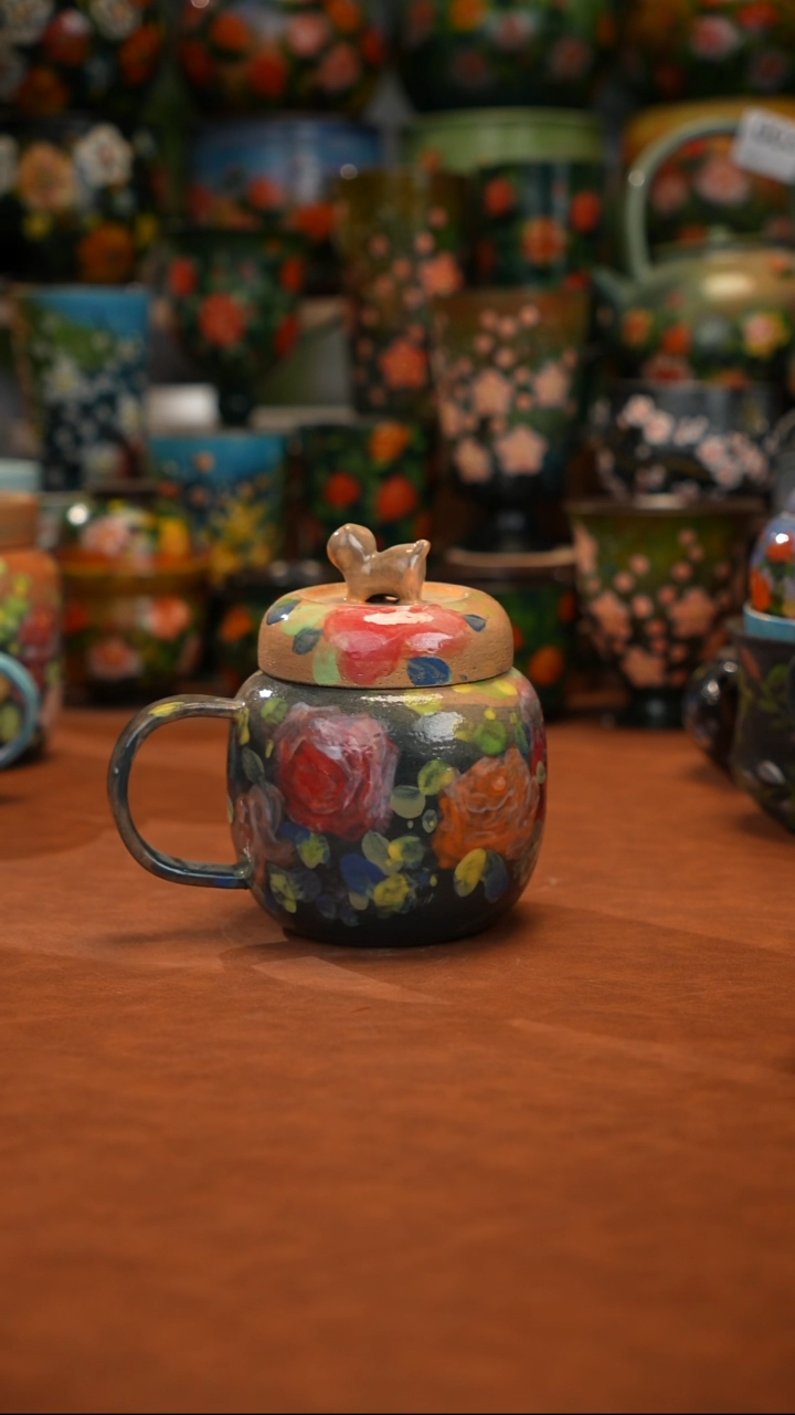 紫砂油画手绘釉下彩