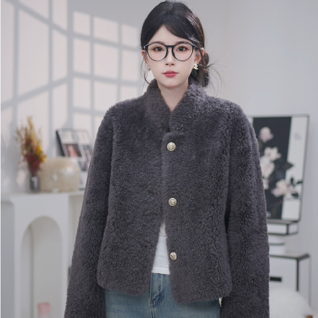 CHEN/WF9251设计师新款气质网红100%羊毛百搭短款外套轻奢